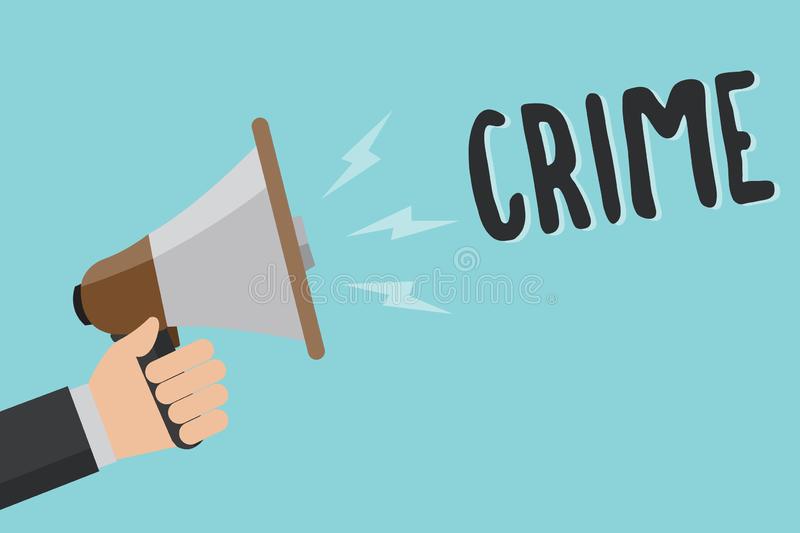 Conceptual Hand Writing Showing Crime Business Photo Showcasing Federal Offense Actions Illegal Activities Punishable Conceptual 126986291